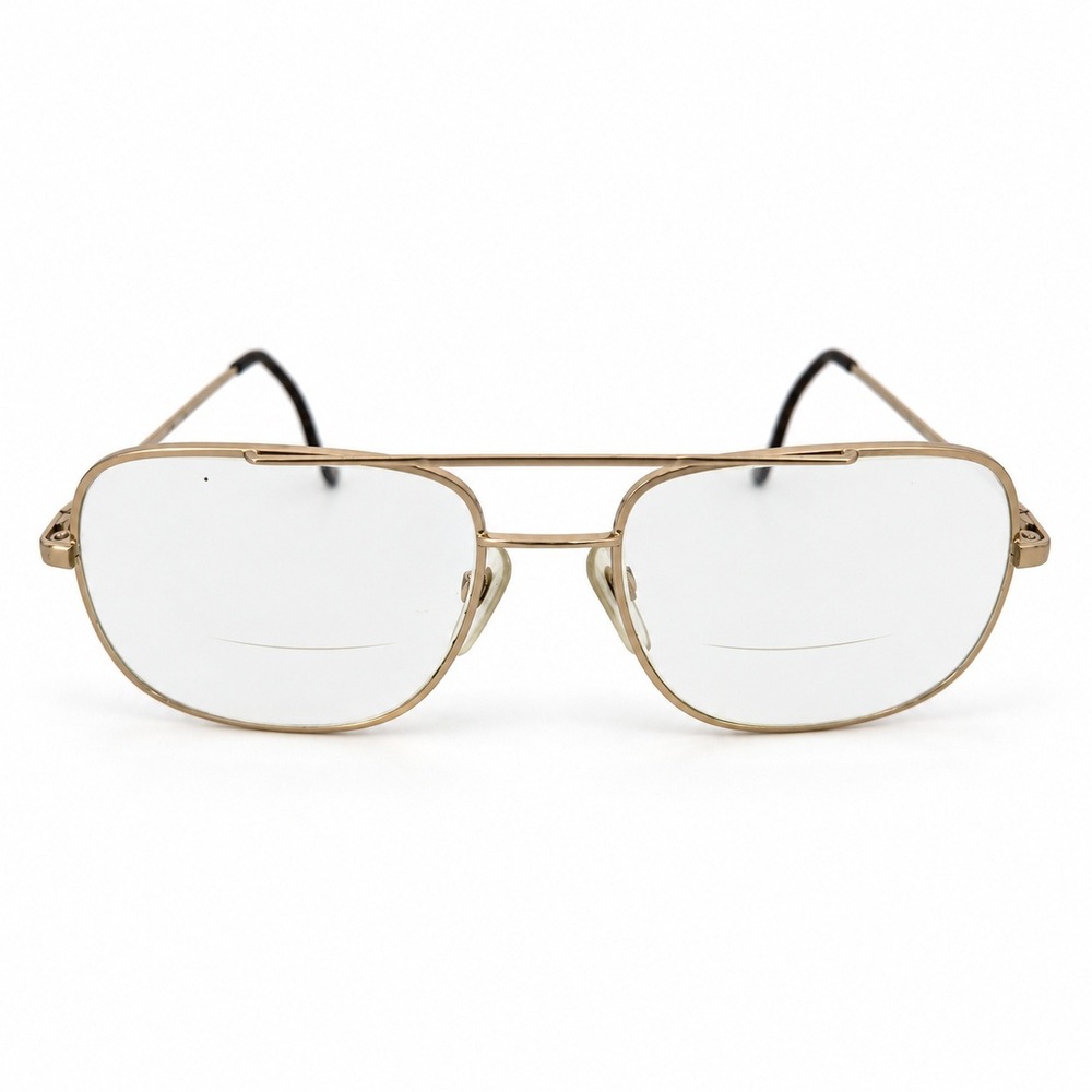 Charmant 4101 Gold GEP Aviator Eyeglass Frames Men 54-18-140 Vintage Glasses 80s